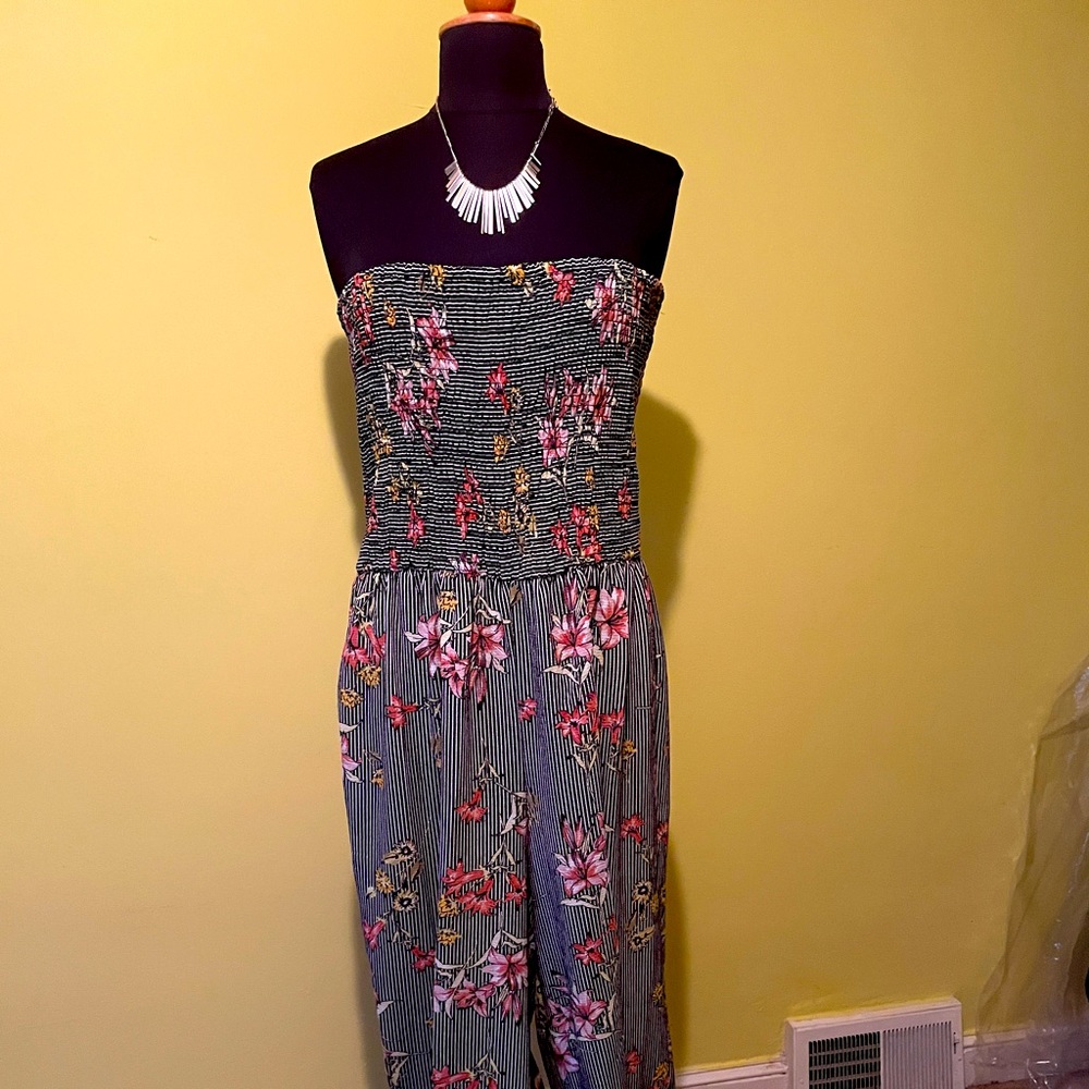 Wide leg romper